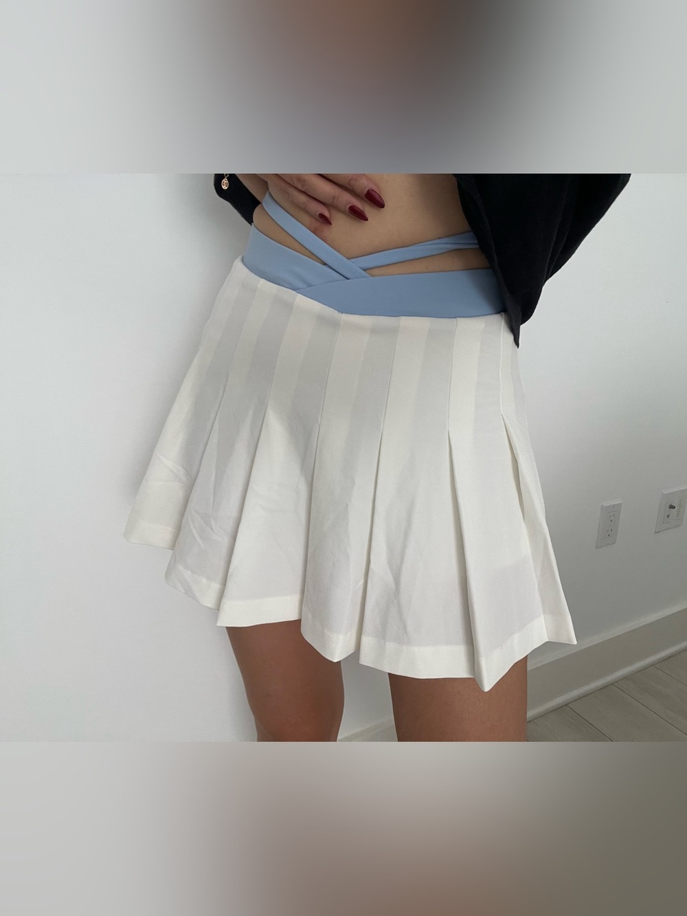 For Love & Lemons white pleated skort
